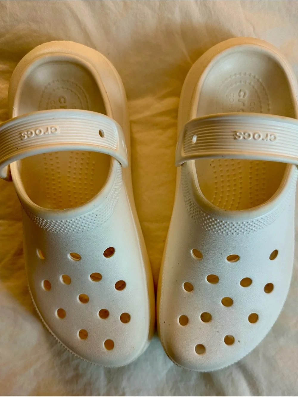 CROCS Classic Platform Clogs in White